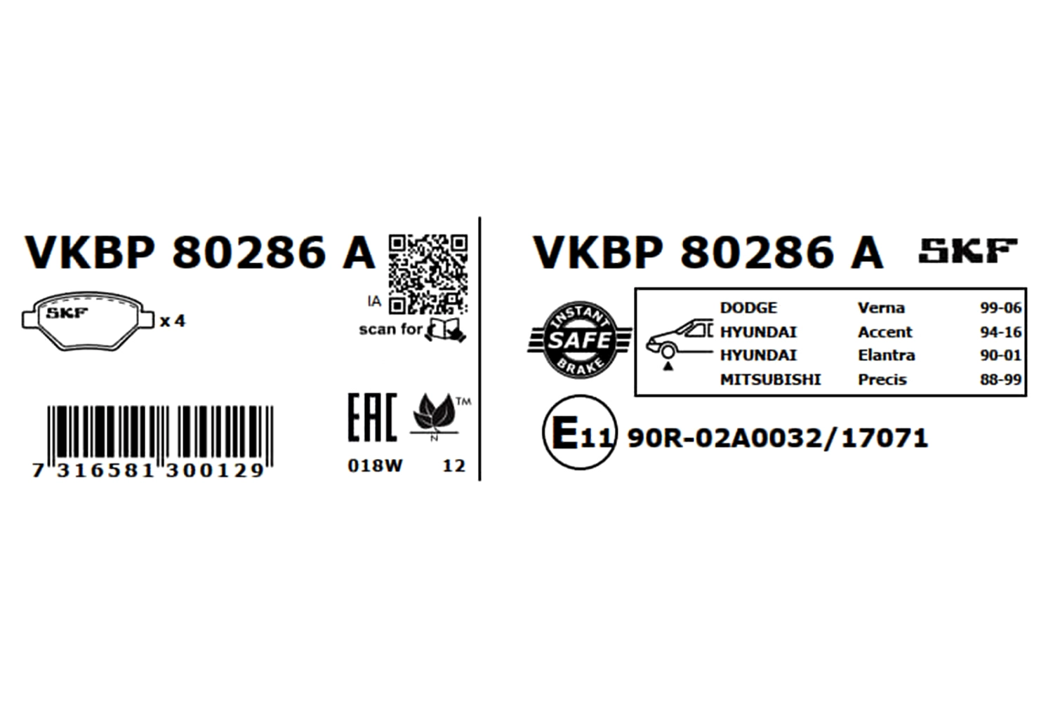 Brake Pad Set, disc brake (VKBP 80286 A)