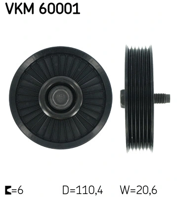 Deflection/Guide Pulley, V-ribbed belt (VKM 60001)