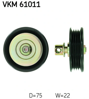 Deflection/Guide Pulley, V-ribbed belt (VKM 61011)