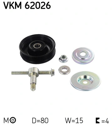 Tensioner Pulley, V-ribbed belt (VKM 62026)