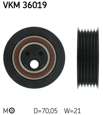 Tensioner Pulley, V-ribbed belt (VKM 36019)