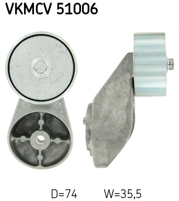 Deflection/Guide Pulley, V-ribbed belt (VKMCV 51006)