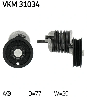 Tensioner Pulley, V-ribbed belt (VKM 31034)