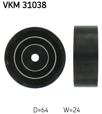 Deflection/Guide Pulley, V-ribbed belt (VKM 31038)