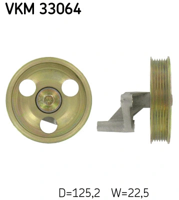 Deflection/Guide Pulley, V-ribbed belt (VKM 33064)
