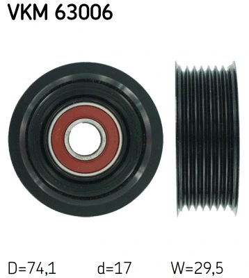 Deflection/Guide Pulley, V-ribbed belt (VKM 63006)