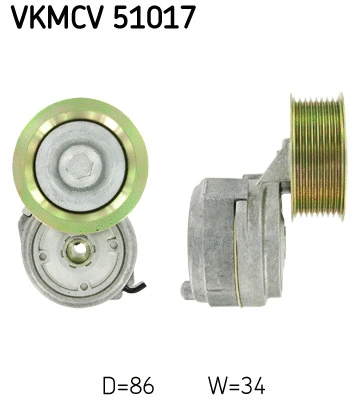 Tensioner Pulley, V-ribbed belt (VKMCV 51017)