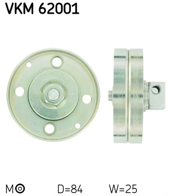 Tensioner Pulley, V-ribbed belt (VKM 62001)