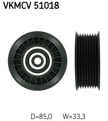 Deflection/Guide Pulley, V-ribbed belt (VKMCV 51018)