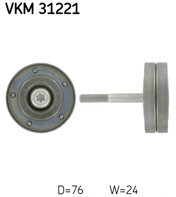 Deflection/Guide Pulley, V-ribbed belt (VKM 31221)