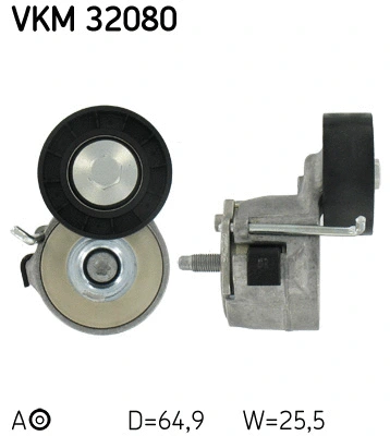 Tensioner Pulley, V-ribbed belt (VKM 32080)