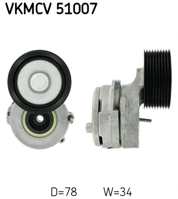Tensioner Pulley, V-ribbed belt (VKMCV 51007)