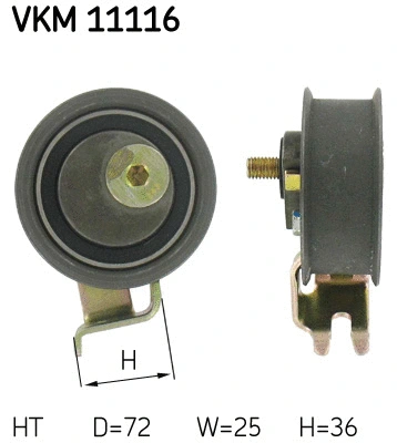 Tensioner Pulley, timing belt (VKM 11116)