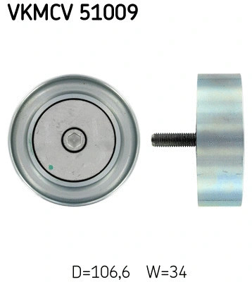Deflection/Guide Pulley, V-ribbed belt (VKMCV 51009)