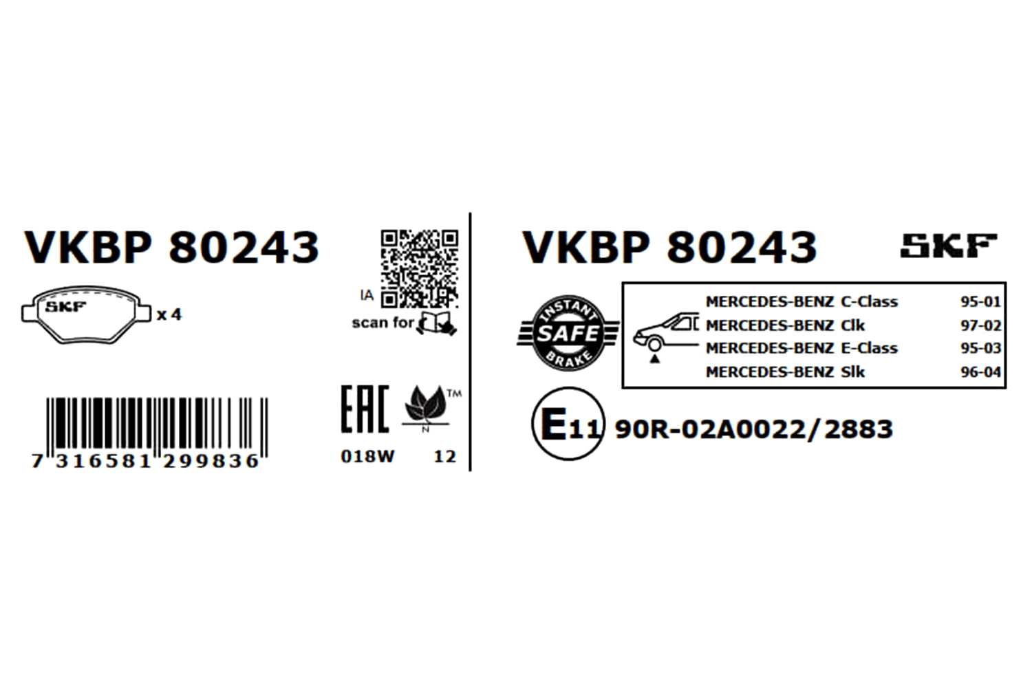 Brake Pad Set, disc brake (VKBP 80243)