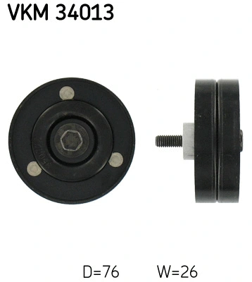 Deflection/Guide Pulley, V-ribbed belt (VKM 34013)