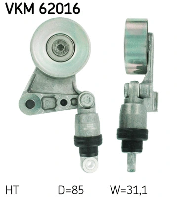 Tensioner Pulley, V-ribbed belt (VKM 62016)