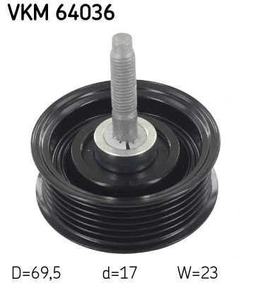 Deflection/Guide Pulley, V-ribbed belt (VKM 64036)