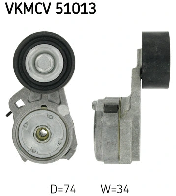 Tensioner Pulley, V-ribbed belt (VKMCV 51013)