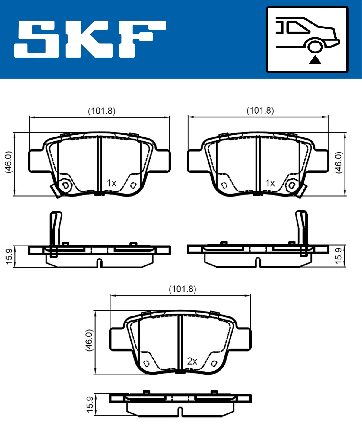 Brake Pad Set, disc brake (VKBP 90384 A)