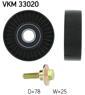 Deflection/Guide Pulley, V-ribbed belt (VKM 33020)