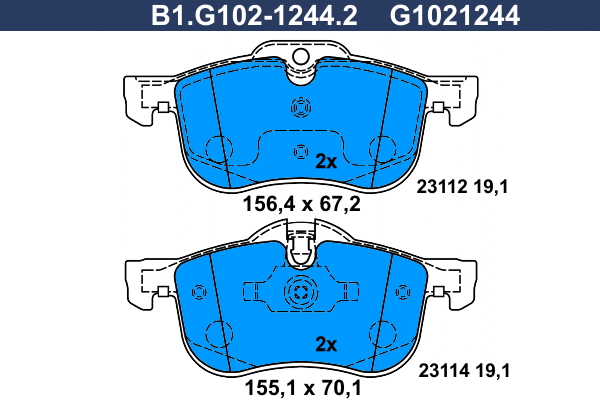 Brake Pad Set, disc brake (B1.G102-1244.2)