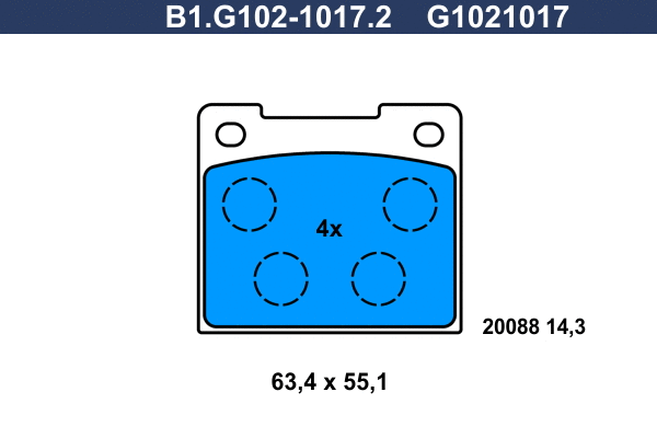Brake Pad Set, disc brake (B1.G102-1017.2)