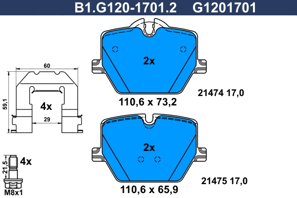 Brake Pad Set, disc brake (B1.G120-1701.2)
