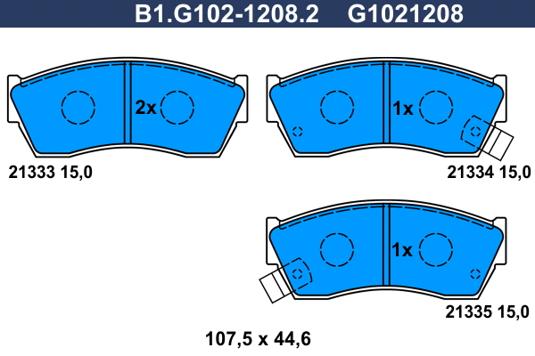 Brake Pad Set, disc brake (B1.G102-1208.2)