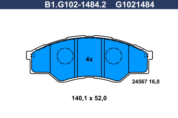 Brake Pad Set, disc brake (B1.G102-1484.2)