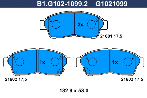 Brake Pad Set, disc brake (B1.G102-1099.2)