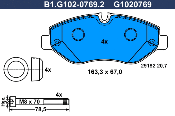 Brake Pad Set, disc brake (B1.G102-0769.2)