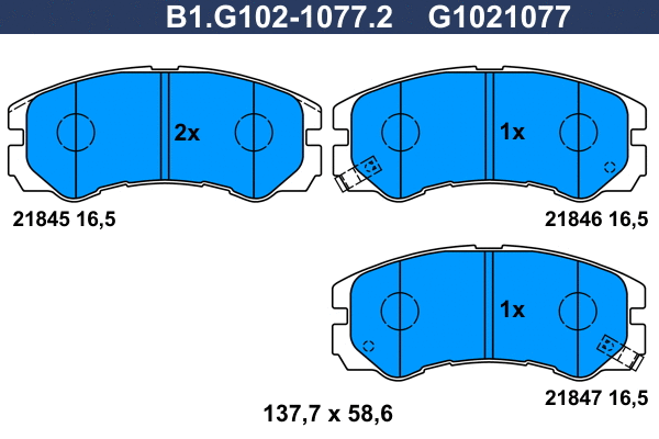 Brake Pad Set, disc brake (B1.G102-1077.2)