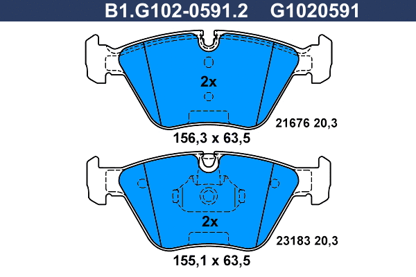 Brake Pad Set, disc brake (B1.G102-0591.2)