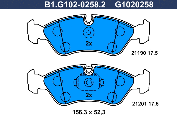 Brake Pad Set, disc brake (B1.G102-0258.2)