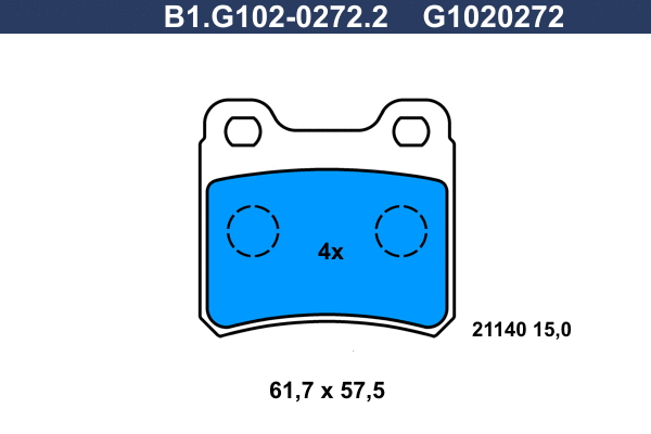 Brake Pad Set, disc brake (B1.G102-0272.2)