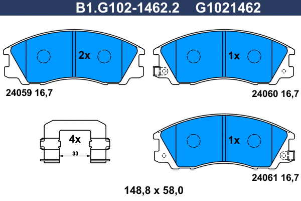 Brake Pad Set, disc brake (B1.G102-1462.2)