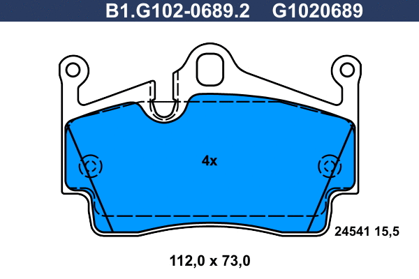 Brake Pad Set, disc brake (B1.G102-0689.2)