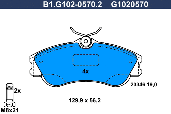 Brake Pad Set, disc brake (B1.G102-0570.2)