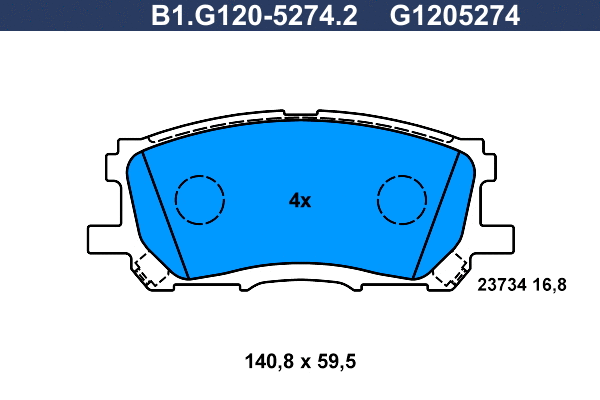 Brake Pad Set, disc brake (B1.G120-5274.2)