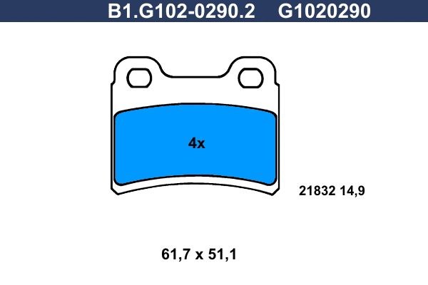 Brake Pad Set, disc brake (B1.G102-0290.2)
