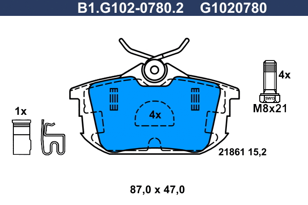 Brake Pad Set, disc brake (B1.G102-0780.2)