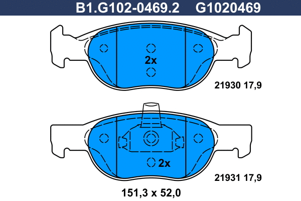 Brake Pad Set, disc brake (B1.G102-0469.2)
