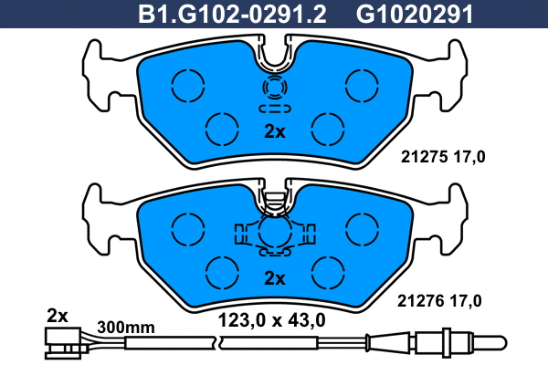 Brake Pad Set, disc brake (B1.G102-0291.2)