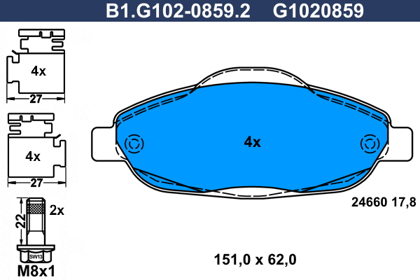 Brake Pad Set, disc brake (B1.G102-0859.2)