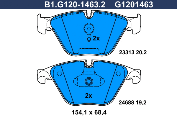 Brake Pad Set, disc brake (B1.G120-1463.2)