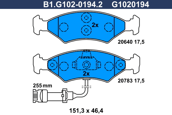 Brake Pad Set, disc brake (B1.G102-0194.2)