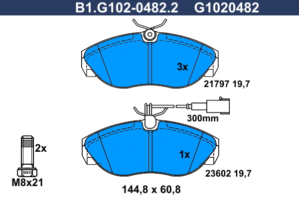Brake Pad Set, disc brake (B1.G102-0482.2)