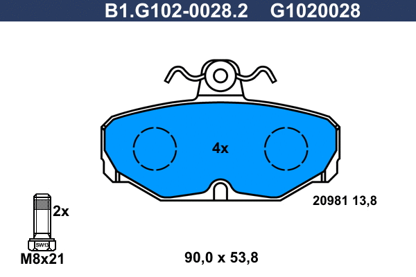 Brake Pad Set, disc brake (B1.G102-0028.2)