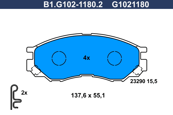 Brake Pad Set, disc brake (B1.G102-1180.2)